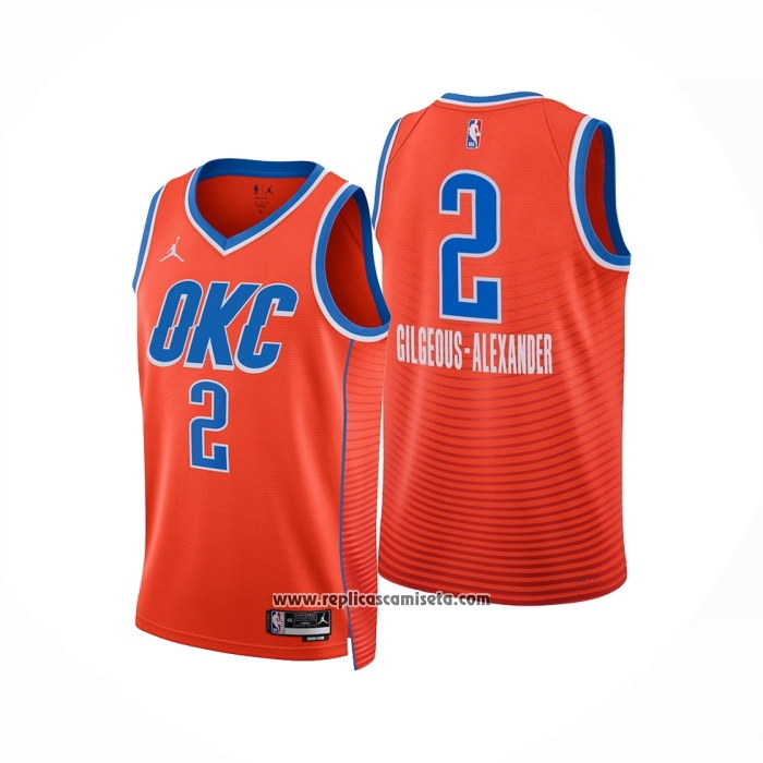 Camiseta Oklahoma City Thunder Shai Gilgeous-Alexander #2 Statement Naranja